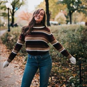 Vintage Brown Striped Sweater